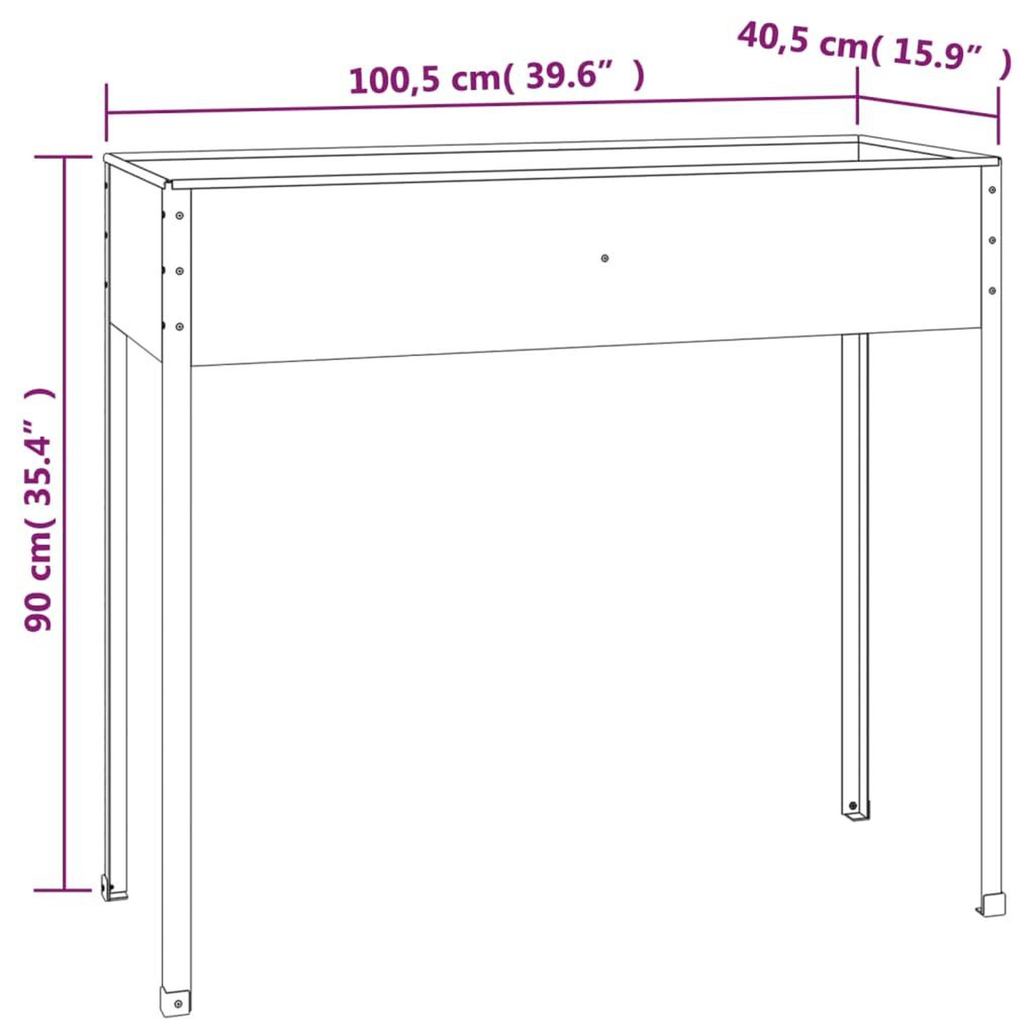 Voir la diapositive 6 : VIDAXL Jardiniere Anthracite 100,5x40,5x90 cm Acier galvanise