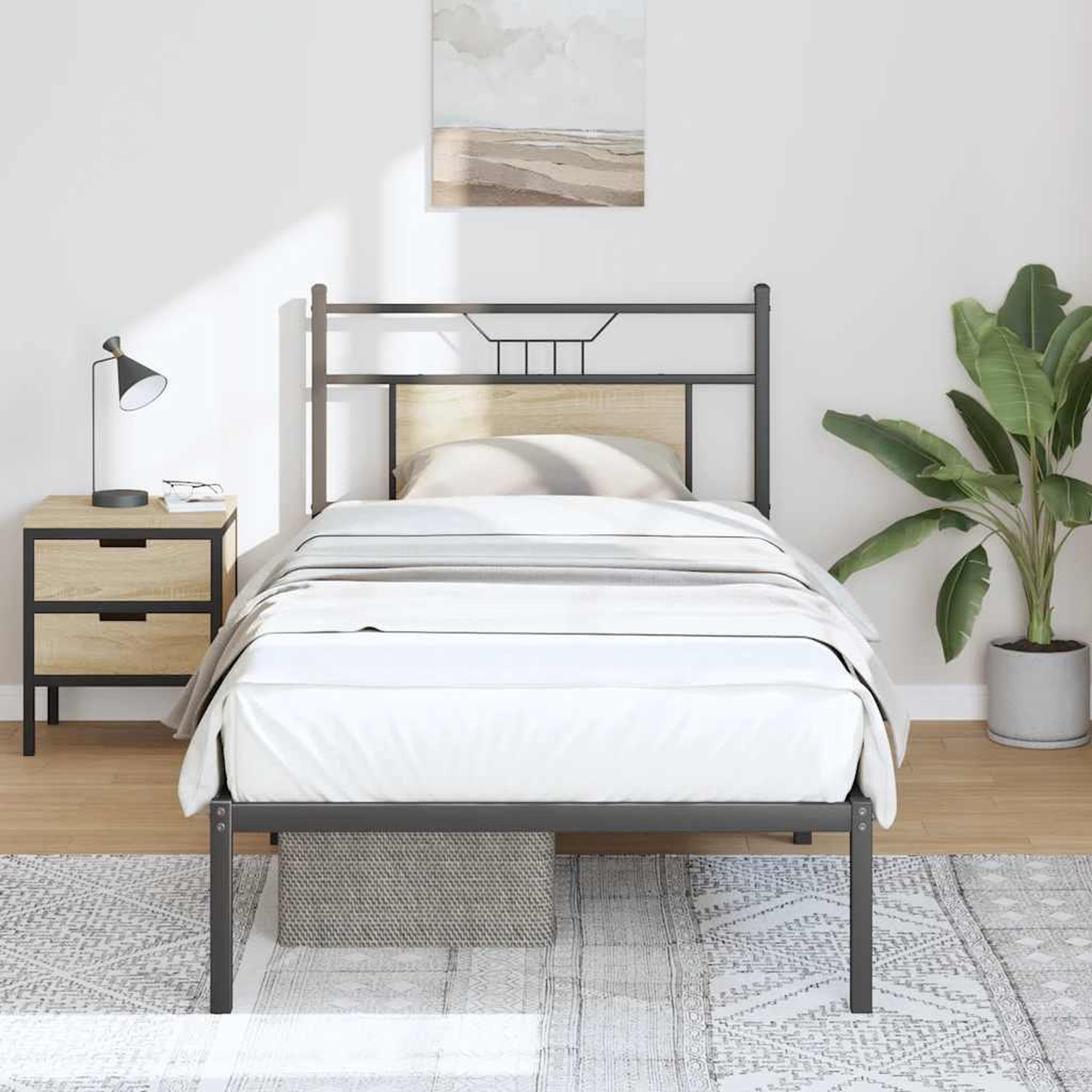 VIDAXL Cadre de lit sans matelas chene sonoma 75x190 cm