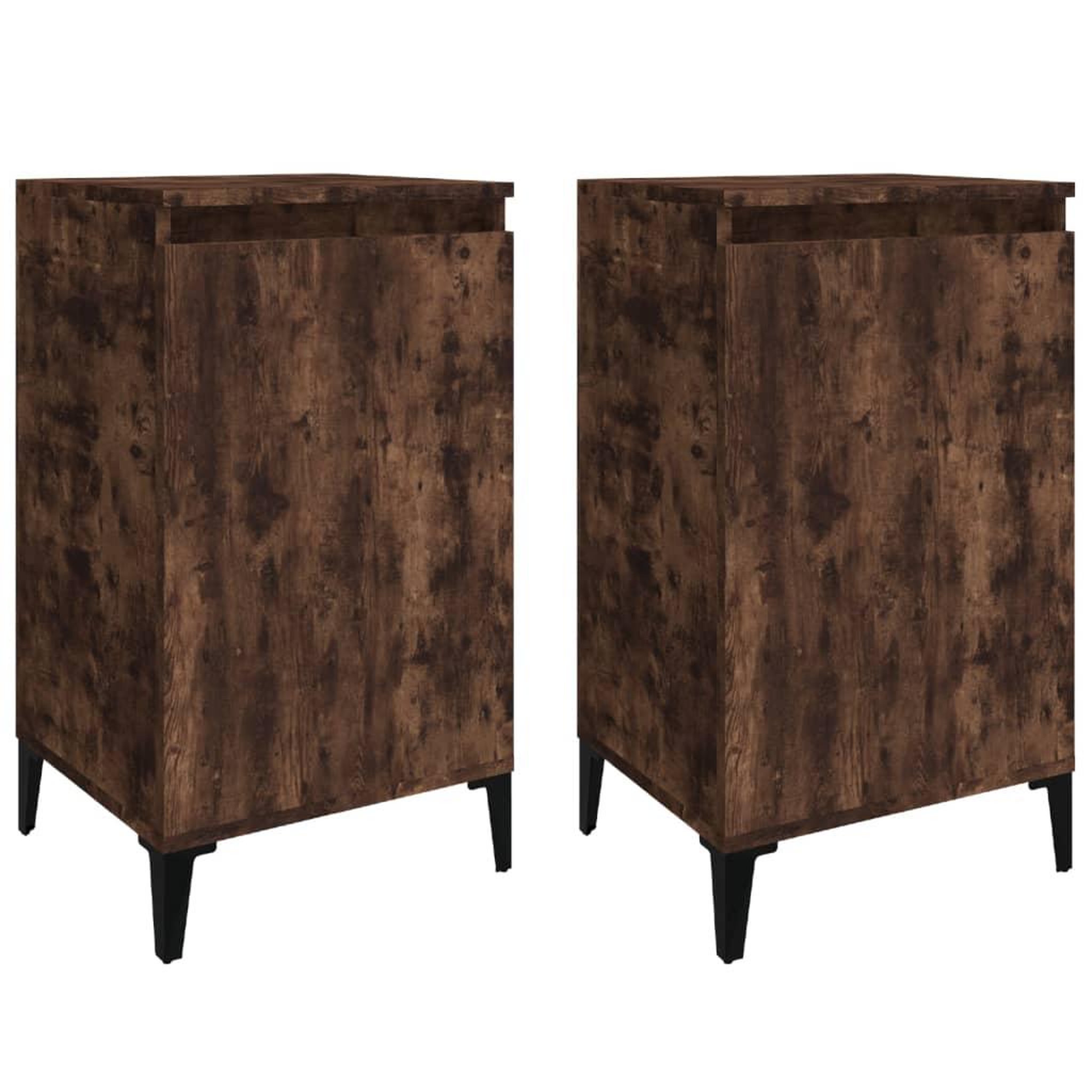 Voir la diapositive 2 : VIDAXL Tables de chevet 2 pcs chene fume 40x35x70 cm bois d'ingenierie