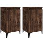 Voir la diapositive 2 : VIDAXL Tables de chevet 2 pcs chene fume 40x35x70 cm bois d'ingenierie