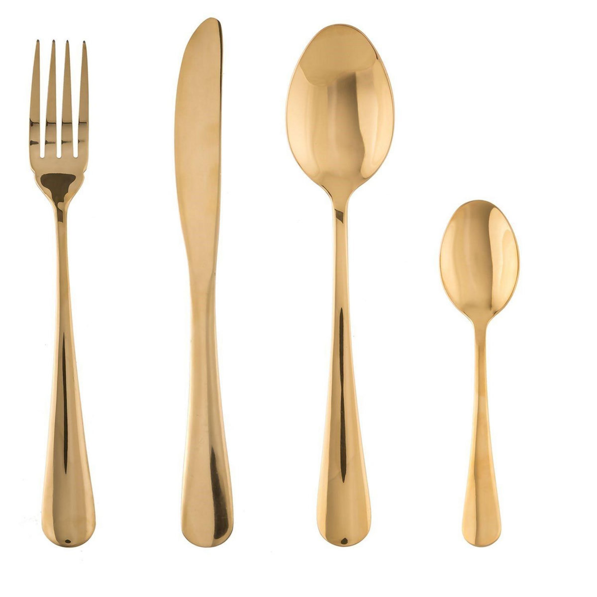 TOILINUX Lot de 3 Ménagères en Acier Inoxydable - 48 Couverts - Doré