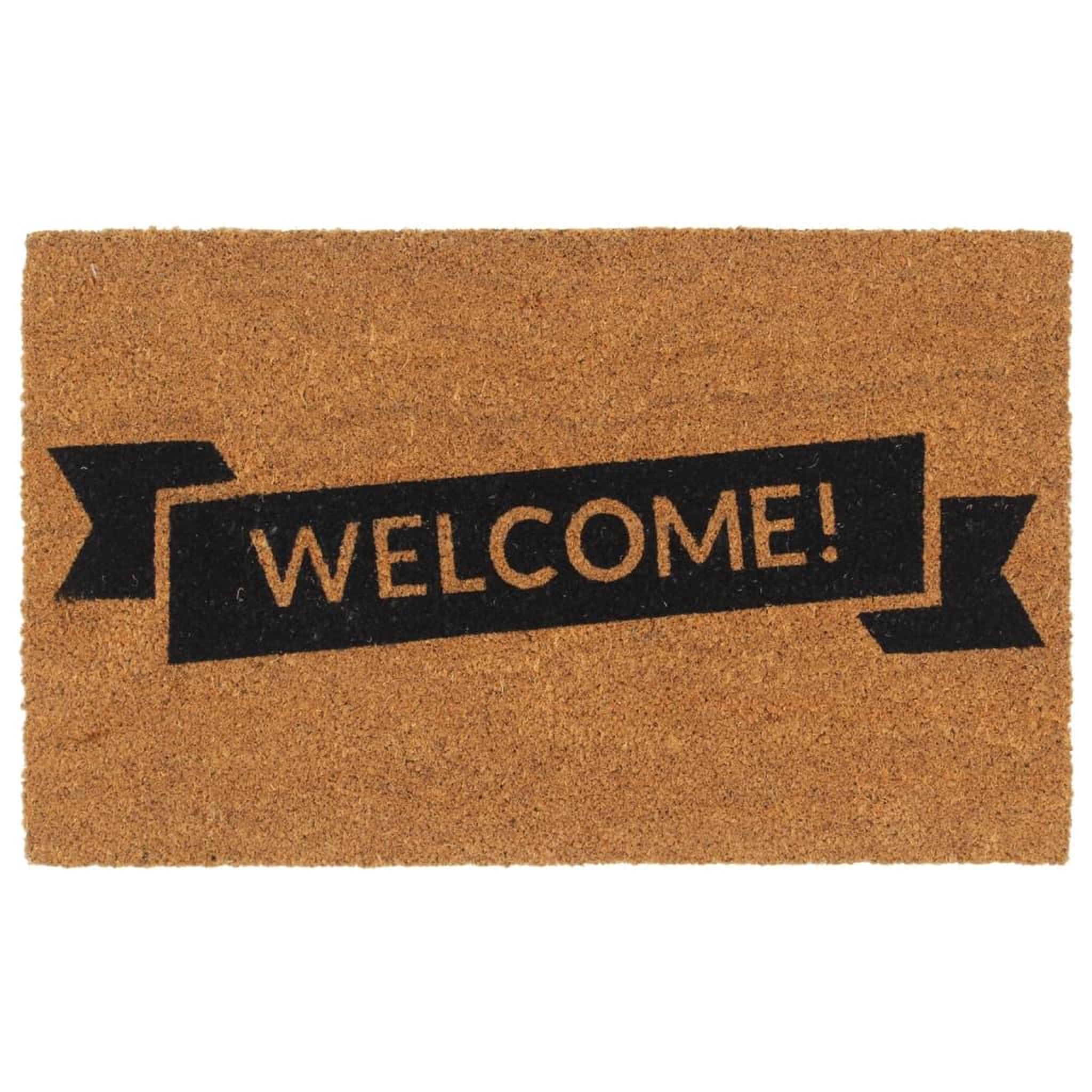 VIDAXL Tapis de porte naturel 45x75 cm fibre de coco touffete