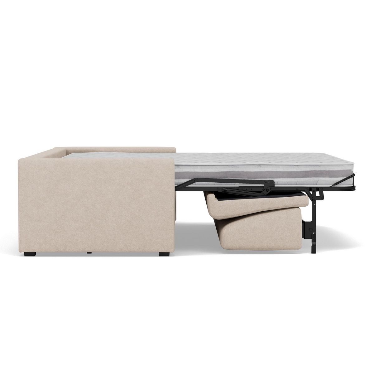 BEST MOBILIER Julia - canapé 3 places convertible express couchage quotidien 140 cm matelas 18 cm en tissu