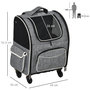 Voir la diapositive 3 : PAWHUT 2 en 1 trolley chariot sac à dos sac de transport à roulettes pour chien chat gris