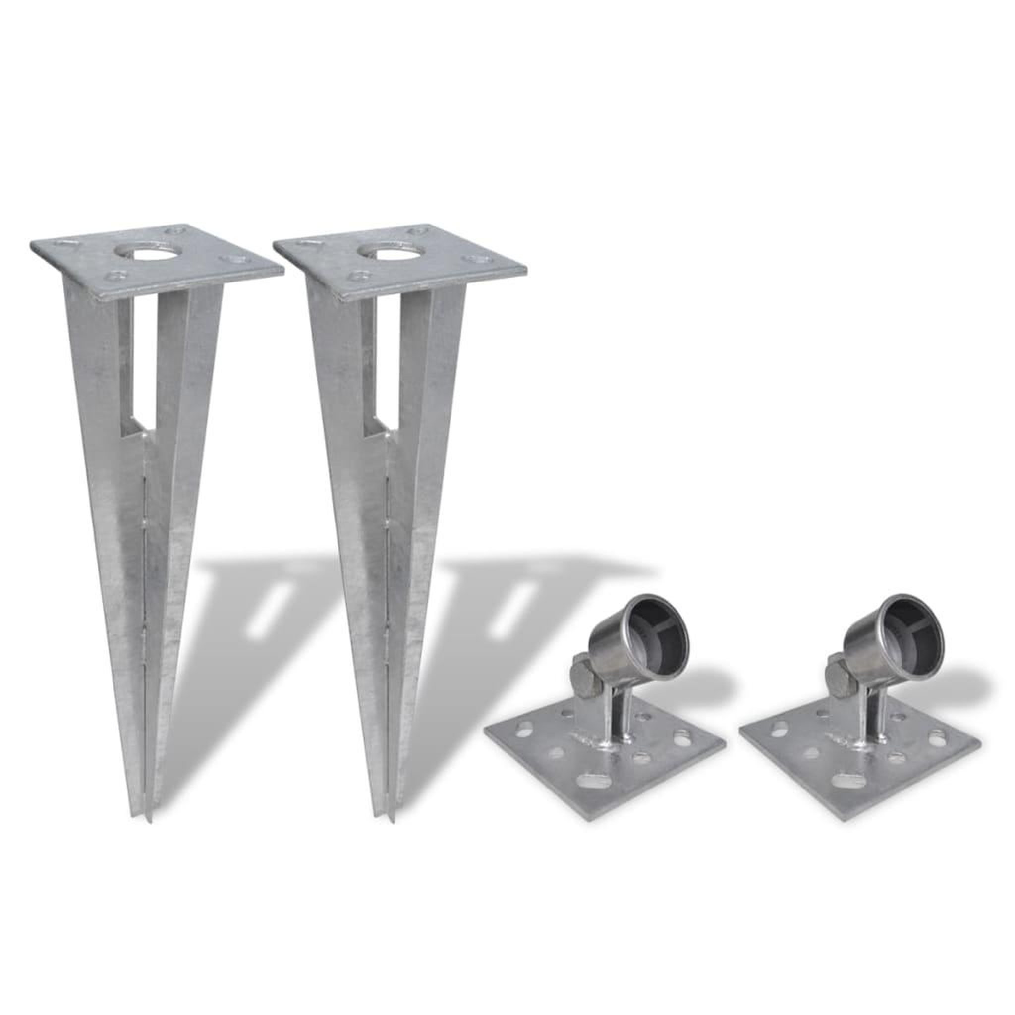 Voir la diapositive 2 : VIDAXL Piquets de poteau d'appui 4 pcs Acier