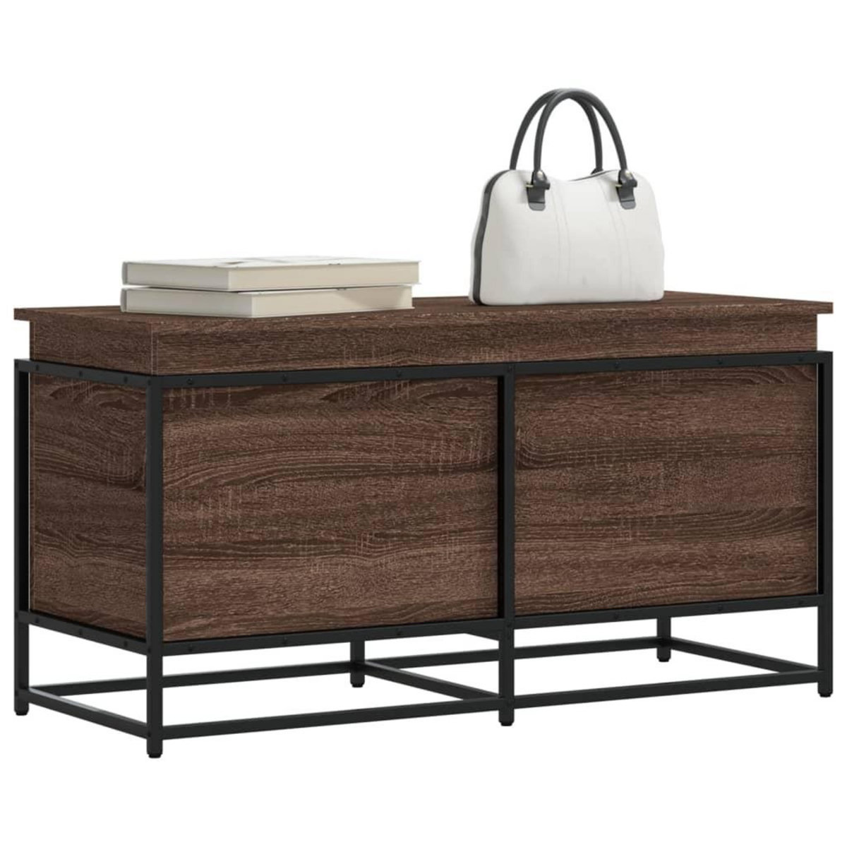 VIDAXL Boîte de rangement avec couvercle chene marron bois ingenierie