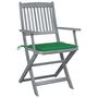 Voir la diapositive 3 : VIDAXL Chaises pliables d'exterieur lot de 6 et coussins Bois d'acacia