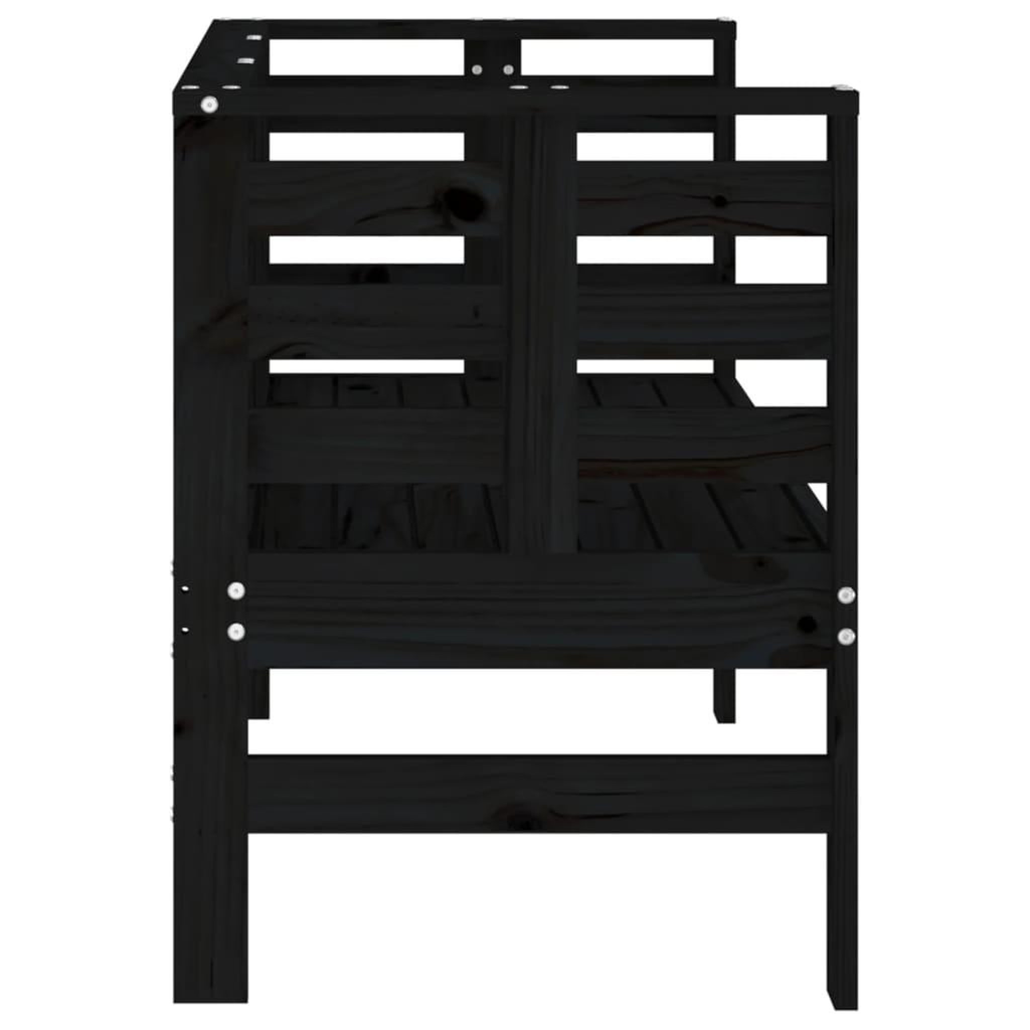 Voir la diapositive 5 : VIDAXL Banc de jardin noir 111,5x53x71 cm bois massif de pin