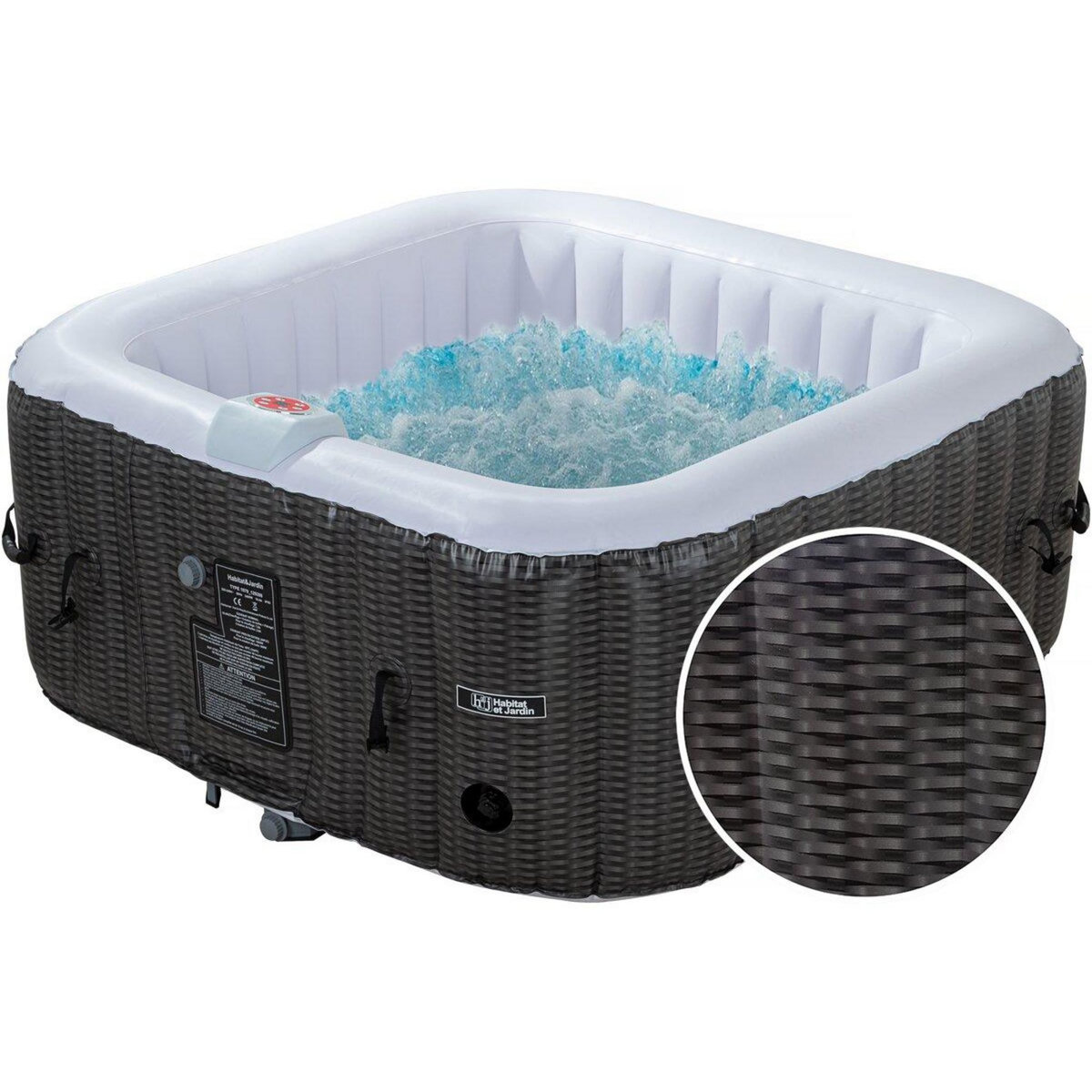 Habitat et Jardin Spa gonflable en PVC  Nice  - 4 places - Marron/crème