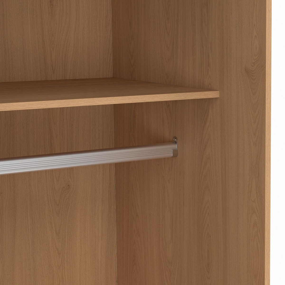 ID MARKET Armoire 2 portes coulissantes SLIDEA bois et blanc 60 cm penderie avec étagère