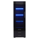 MERAX Vitrine 3 étagères led. Coloris disponibles : Noir