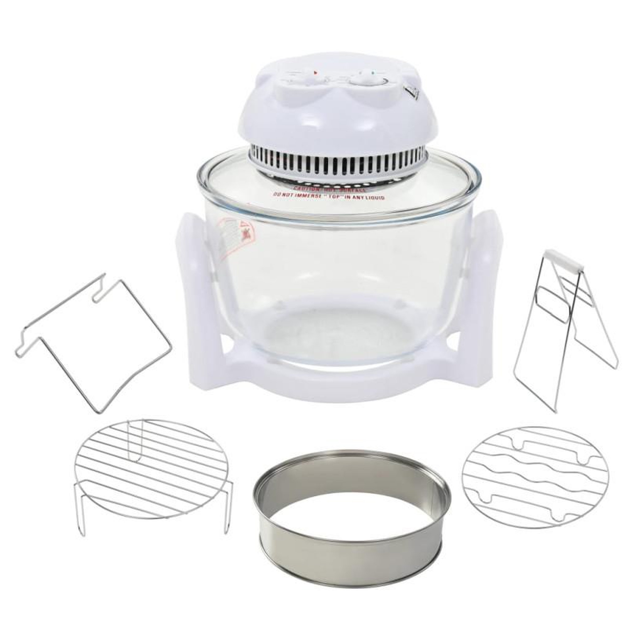 Voir la diapositive 2 : VIDAXL Four à convection halogène avec bague d extension 800 W 10 L