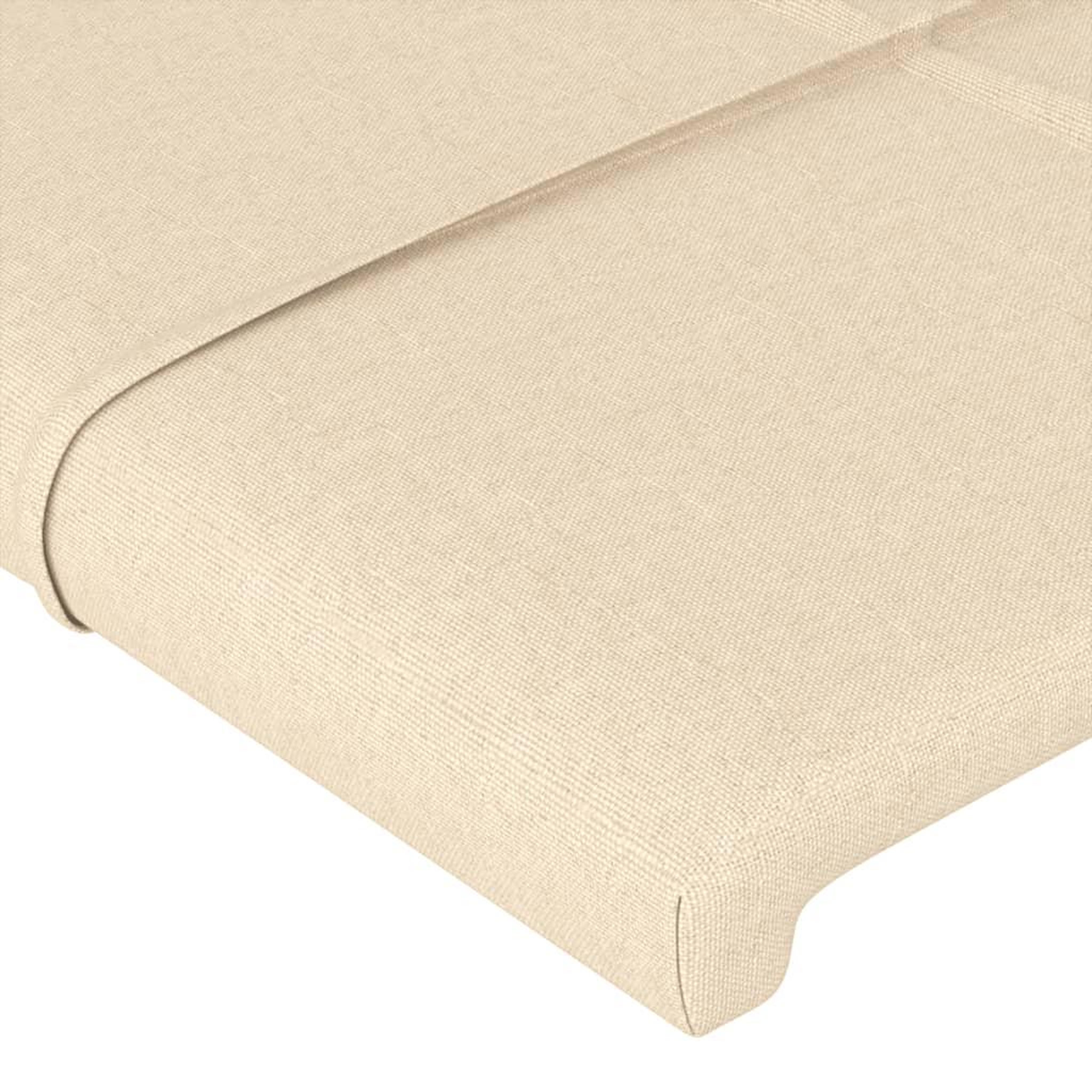 Voir la diapositive 5 : VIDAXL Tete de lit a LED Creme 147x16x118/128 cm Tissu
