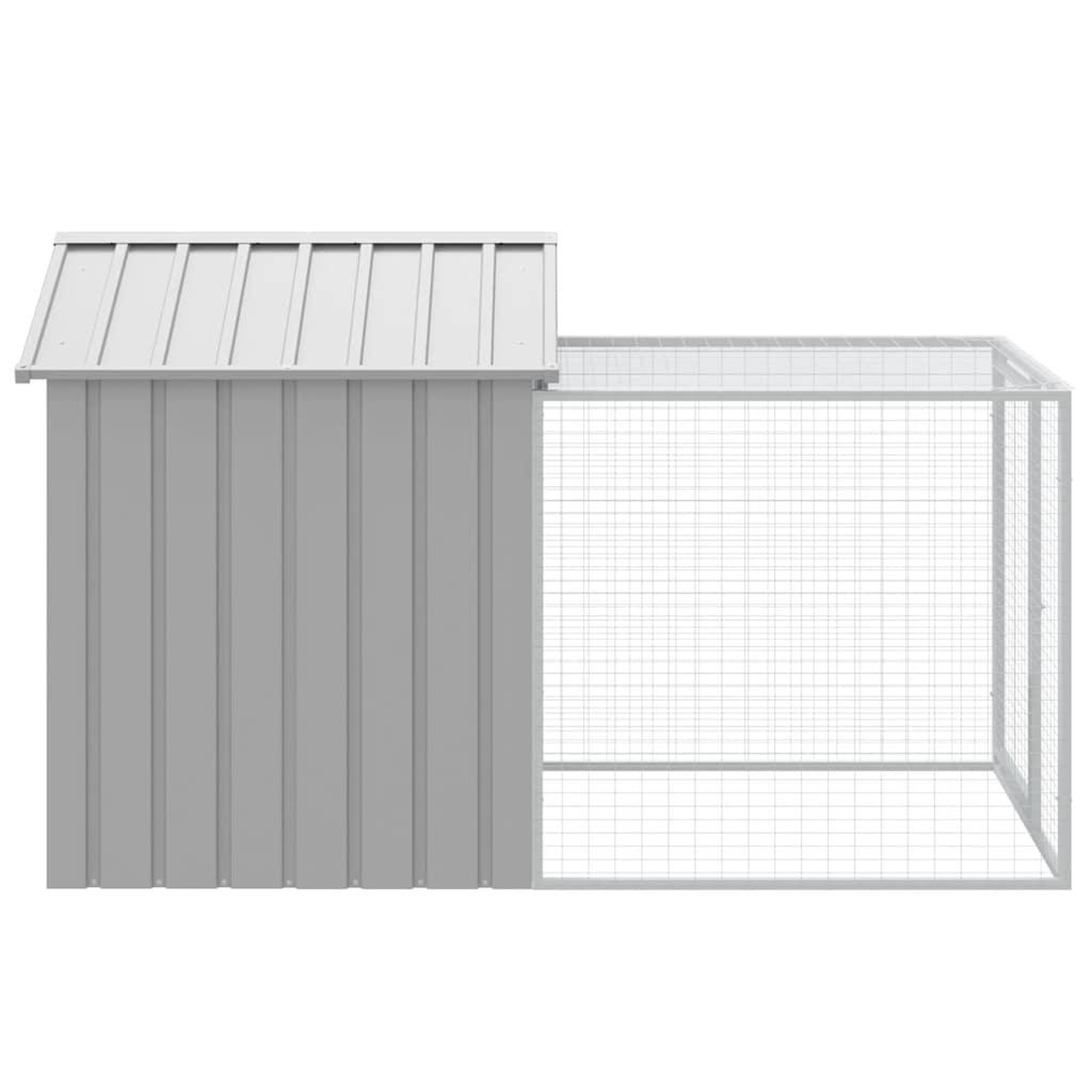 Voir la diapositive 4 : VIDAXL Poulailler avec cour gris clair 117x201x123 cm acier galvanise