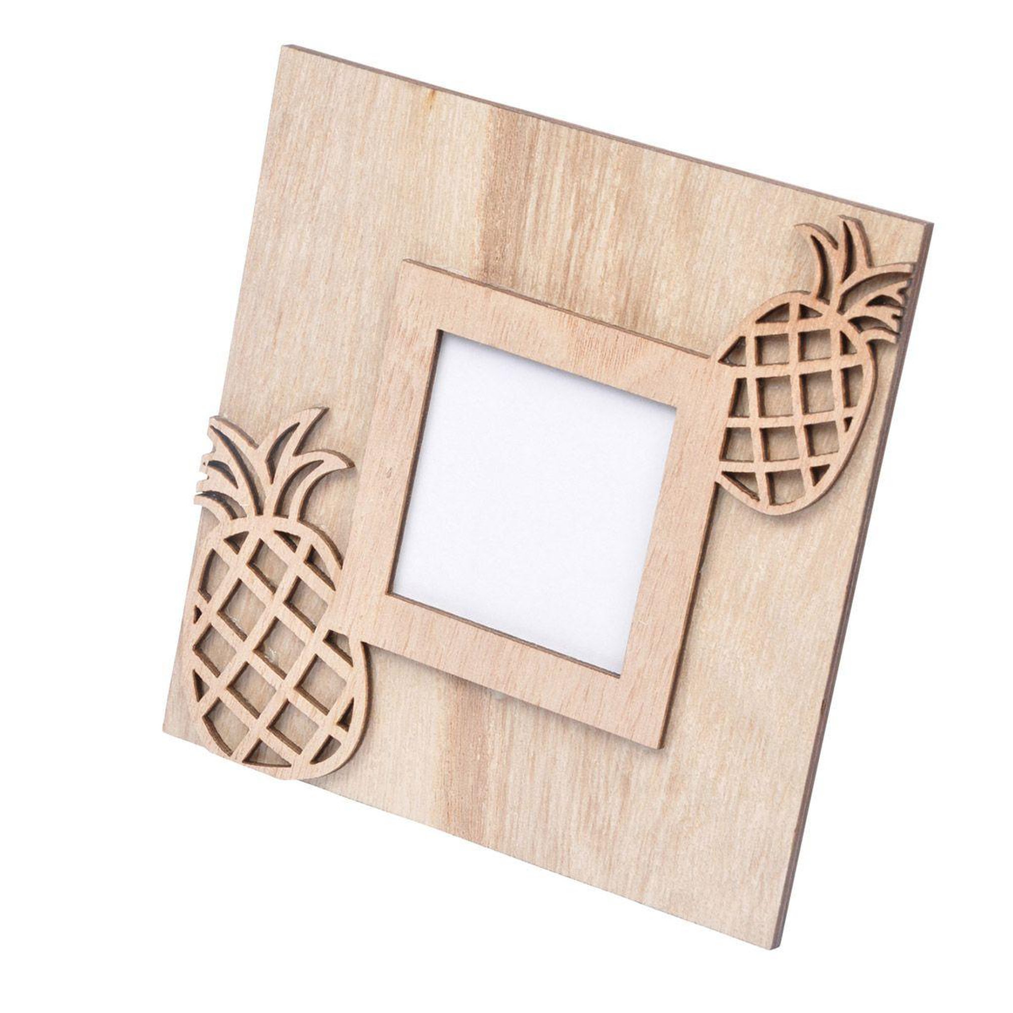 HOMEA Cadre en Bois  Ananas  14x14cm Naturel