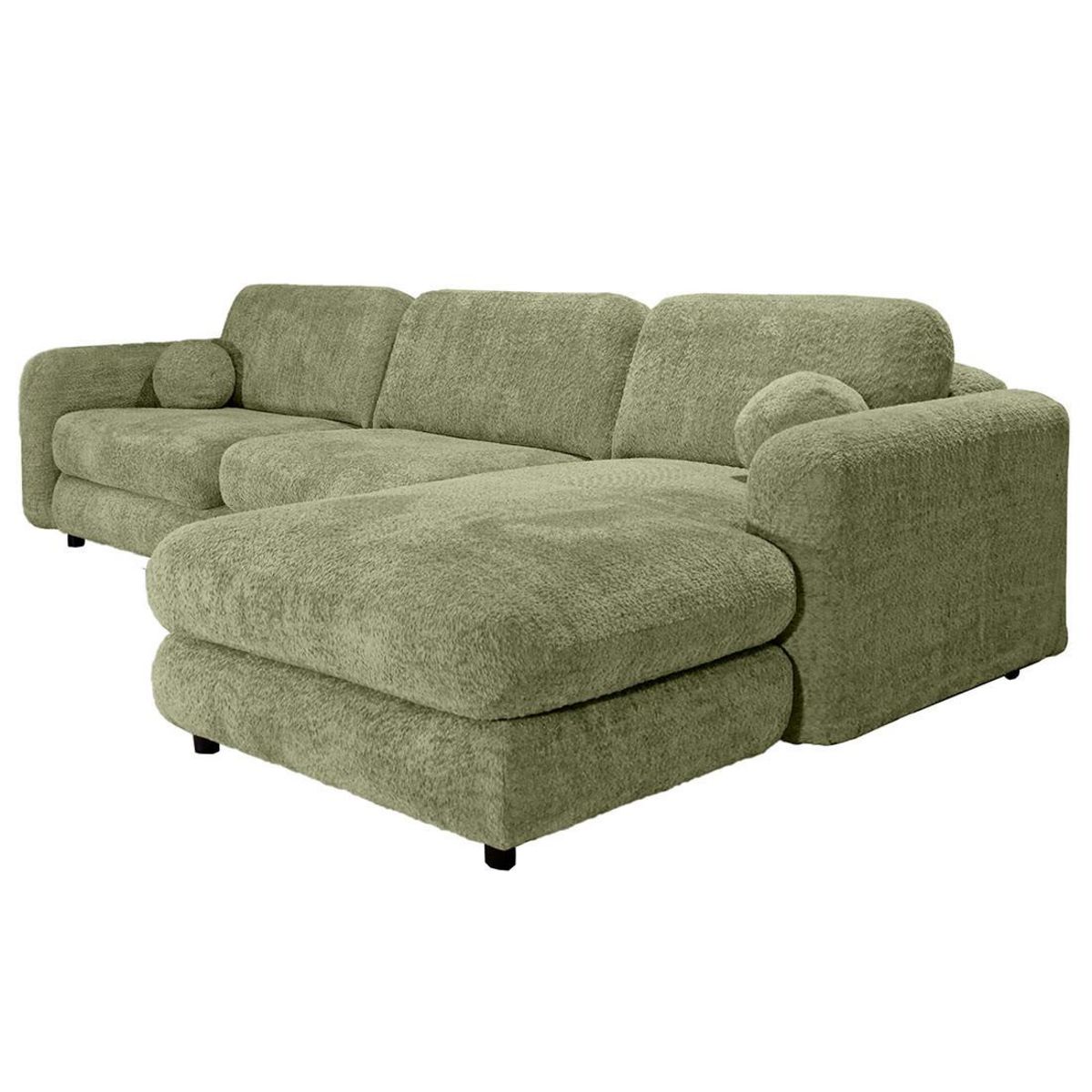 LISA DESIGN Rachel - canapé d'angle droit 4 places en tissu bouclette