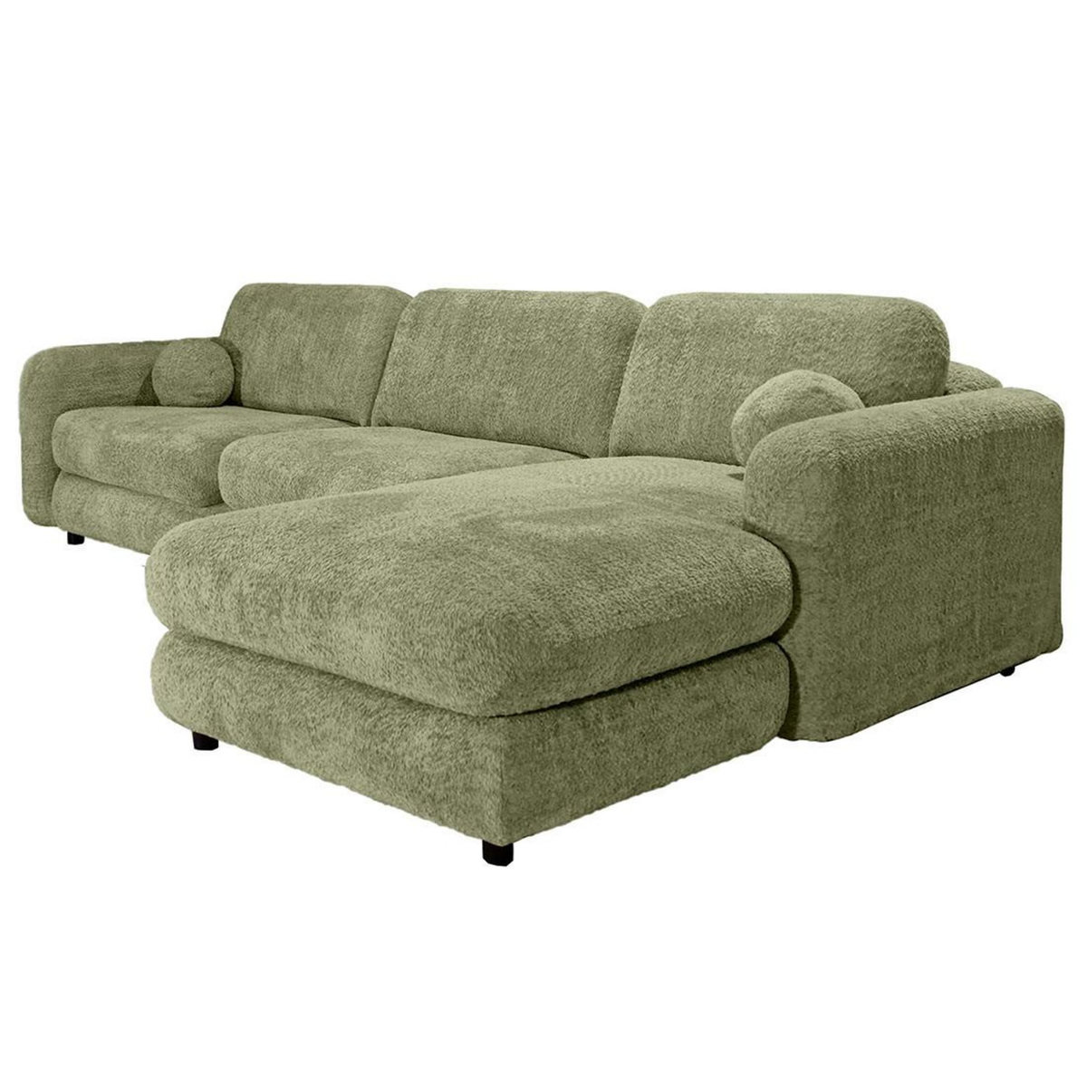 LISA DESIGN Rachel - canapé d'angle droit 4 places en tissu bouclette