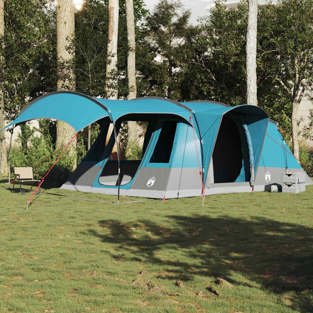 VIDAXL Tente de camping tunnel 5 personnes bleu impermeable