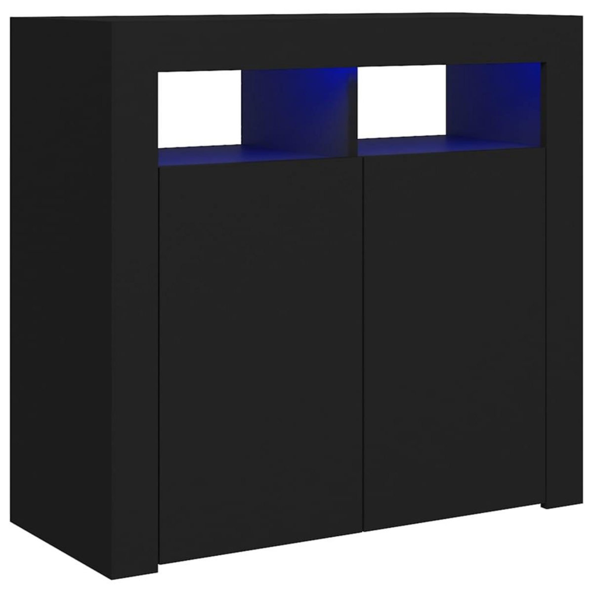 VIDAXL Buffet avec lumieres LED noir 80x35x75 cm