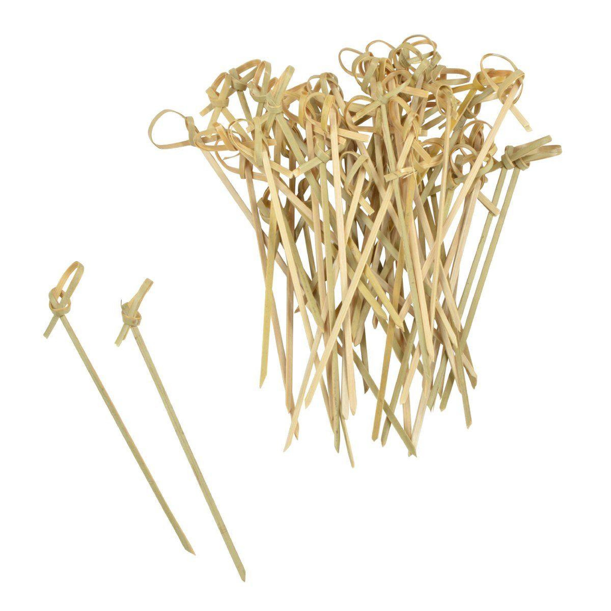 HOMEA Lot de 50 Piques Apéritif  Boucles  12cm Naturel