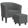 Voir la diapositive 2 : VIDAXL Chaise cabriolet avec repose pied gris foncé tissu