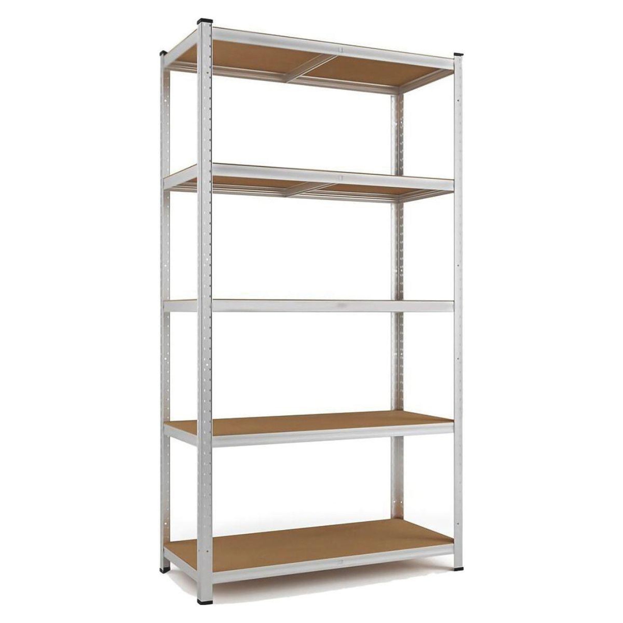Voir la diapositive 2 : INTEC Etagère de rangement 5 niveaux bois mdf réglables 90x40xh180cm rayonnage métal charge 875kg - garage atelier cellier intec