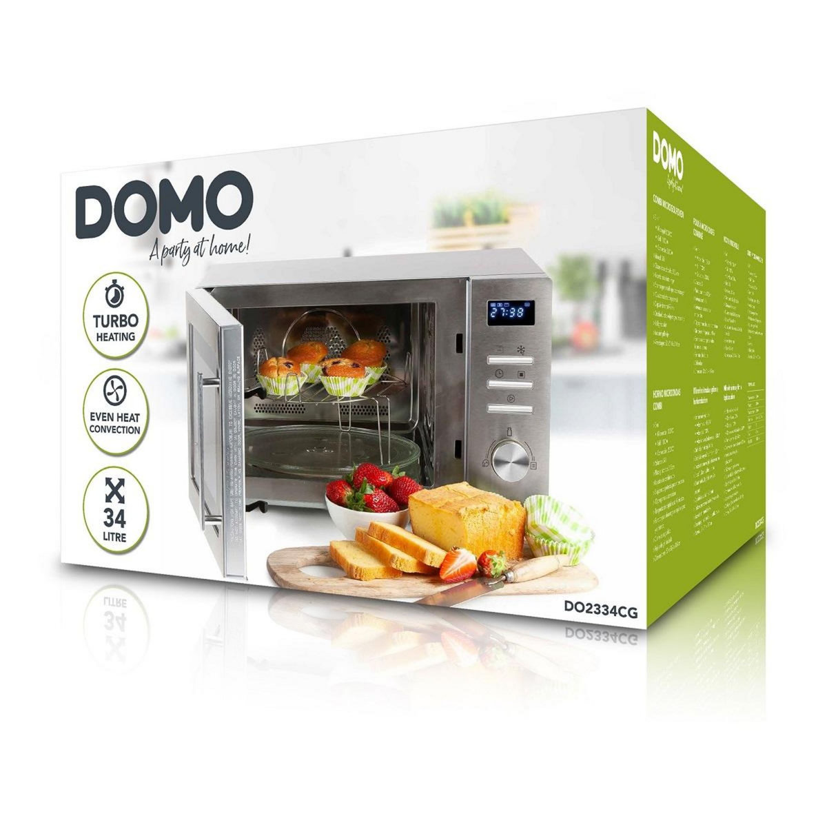 Domo Micro-ondes combiné 34l 2500w gris - DO2334CG