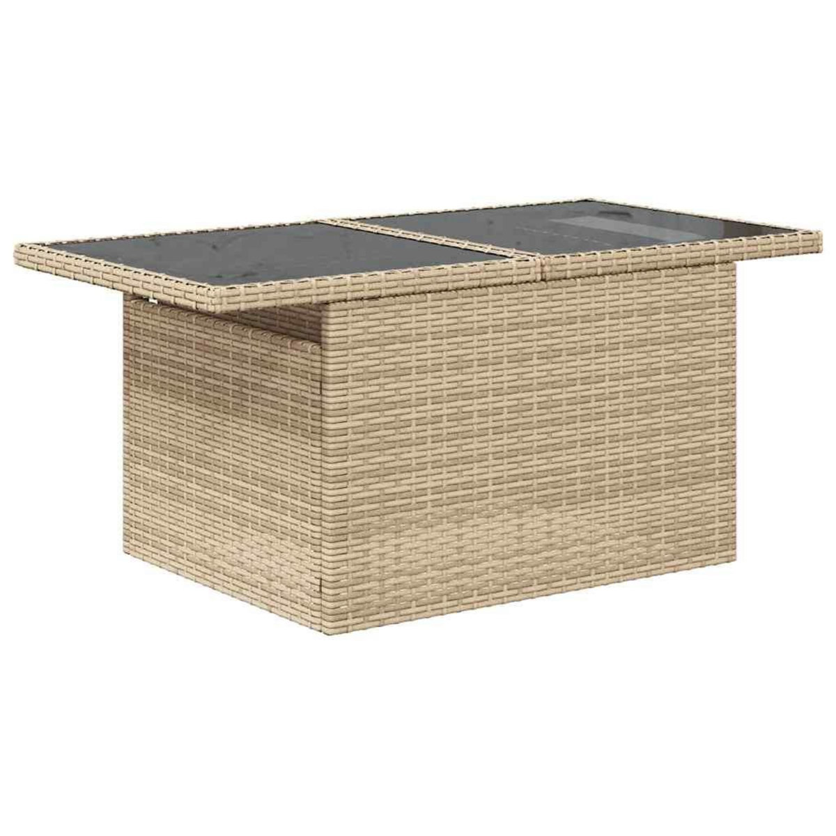 VIDAXL Salon de jardin avec coussins 9 pcs beige resine tressee