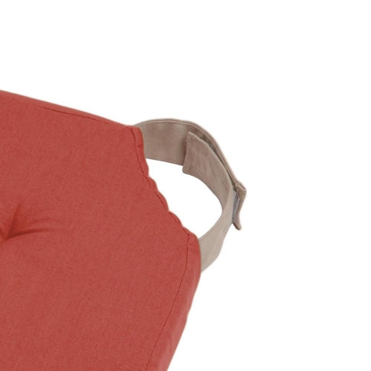 STOF Lot de 4 galettes de chaise Duo velcro 38x38 Terracotta lin