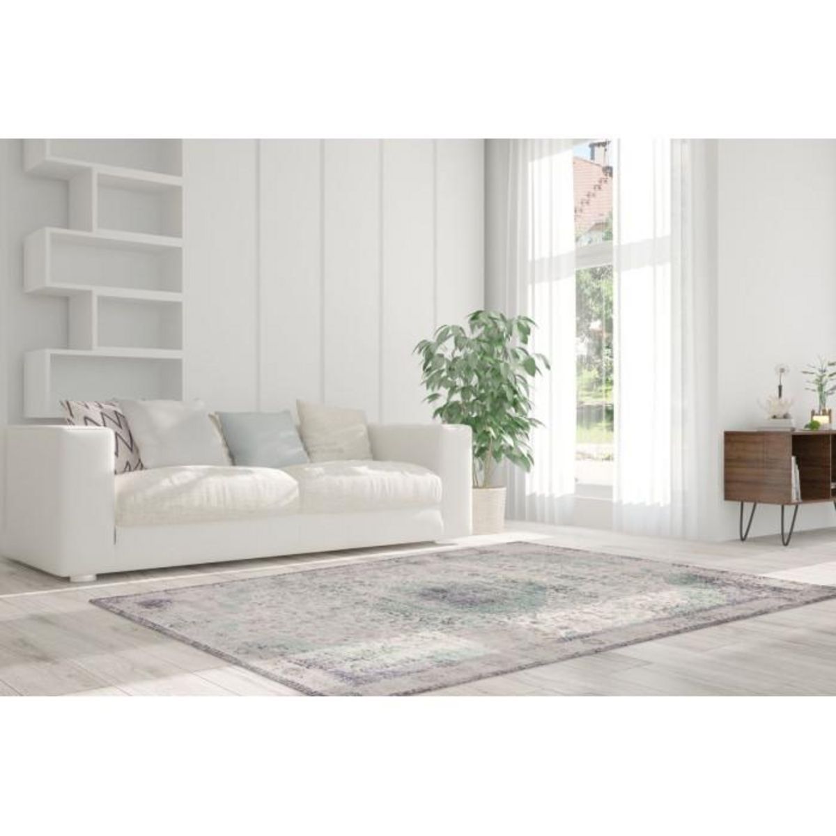 Paris Prix Tapis Antique Tissé à la Main  Vintage  Bleu Pétrole