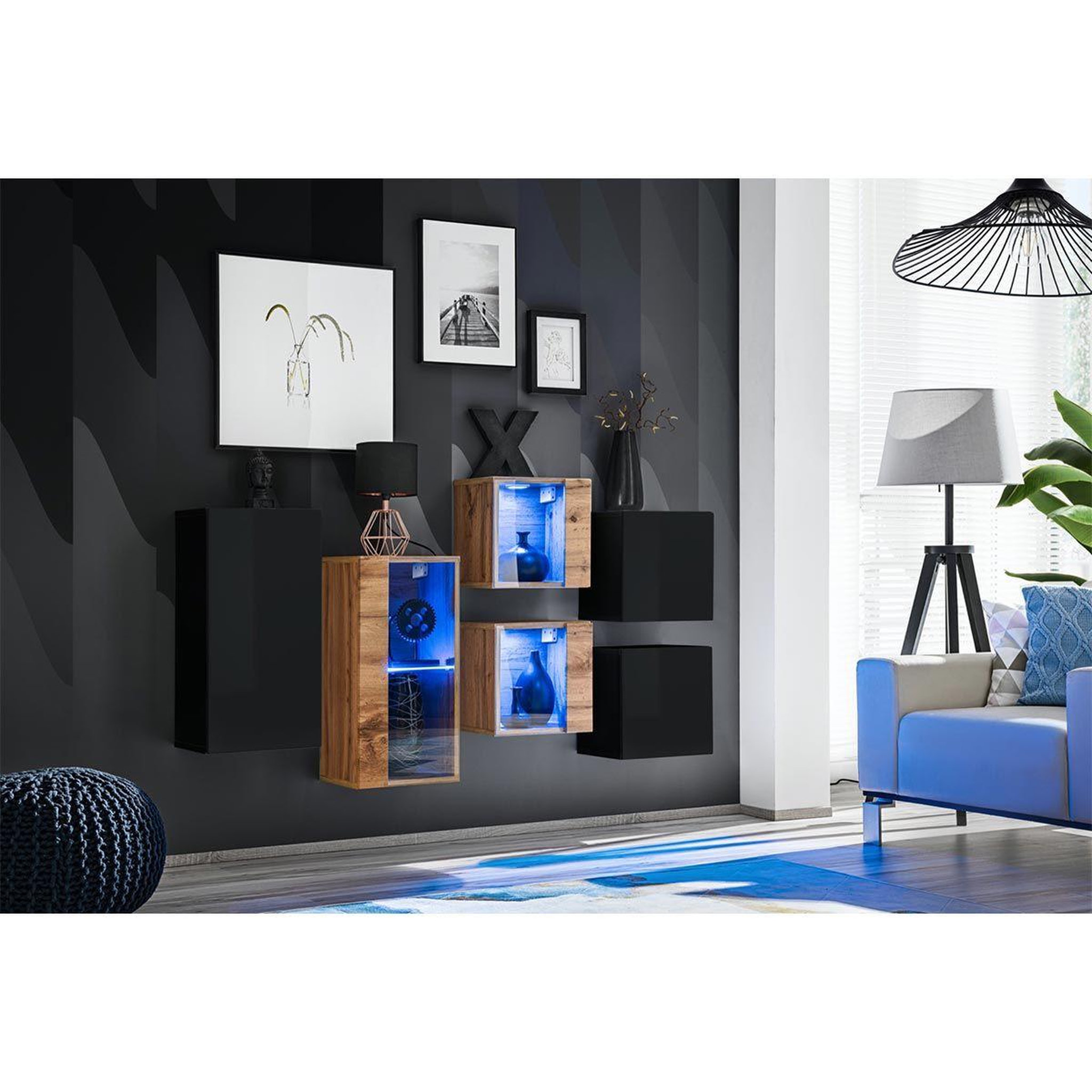 Voir la diapositive 2 : Paris Prix Meuble de rangement  switch sbiv  320cm noir & naturel
