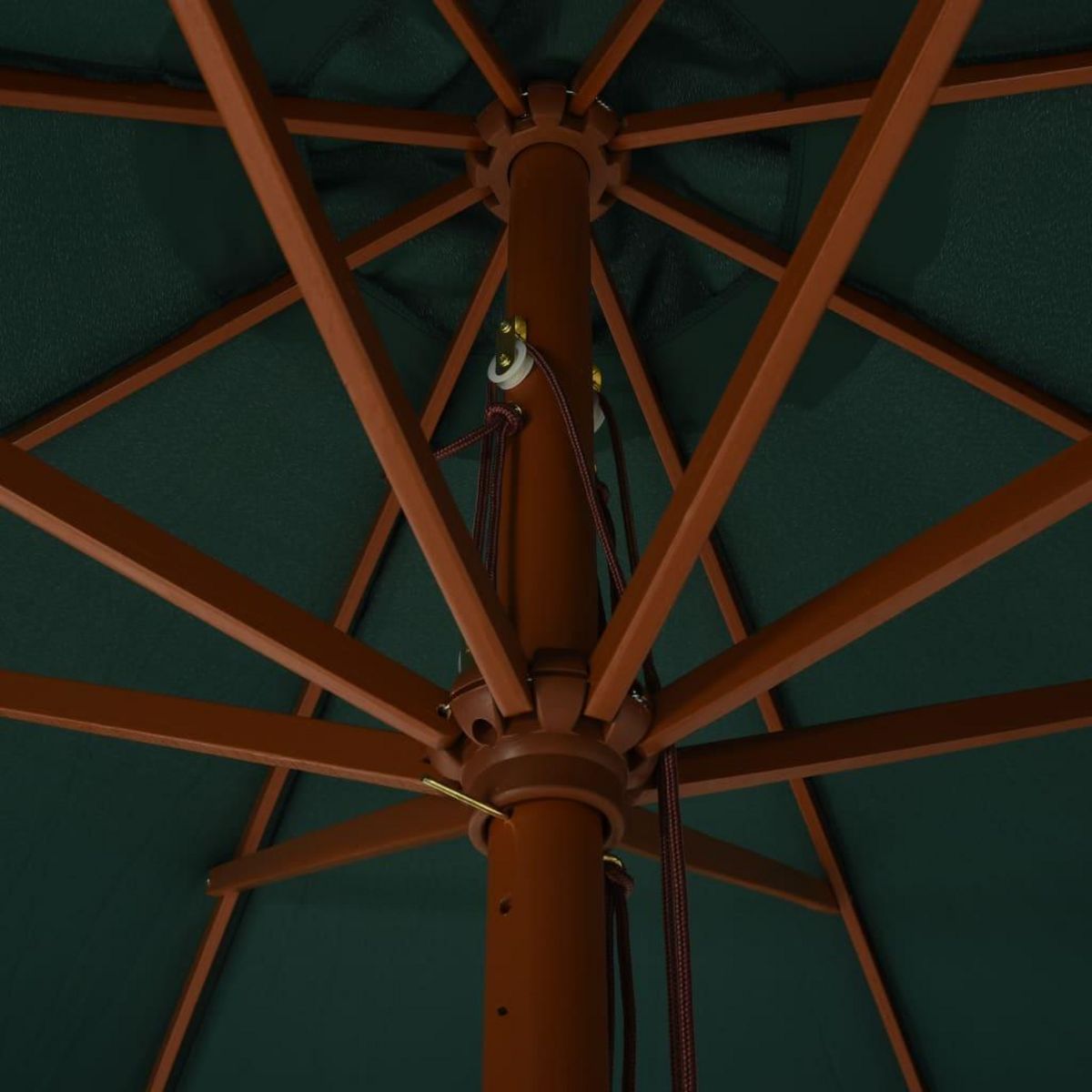 VIDAXL Parasol d'exterieur avec mat en bois 330 cm Vert