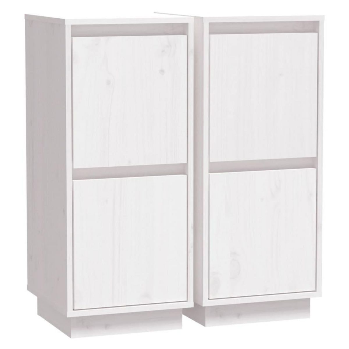 VIDAXL Buffets 2 pcs Blanc 31,5x34x75 cm Bois massif de pin