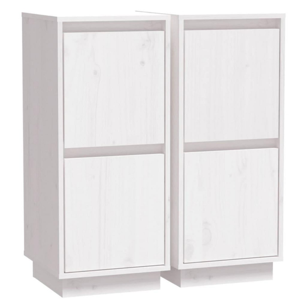 VIDAXL Buffets 2 pcs Blanc 31,5x34x75 cm Bois massif de pin