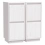 Voir la diapositive 2 : VIDAXL Buffets 2 pcs Blanc 31,5x34x75 cm Bois massif de pin