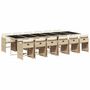 Voir la diapositive 2 : VIDAXL Ensemble a manger de jardin et coussins 13 pcs beige