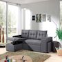 Voir la diapositive 4 : BEST MOBILIER California - canapé d'angle réversible et convertible avec coffre de rangement - gris - gris