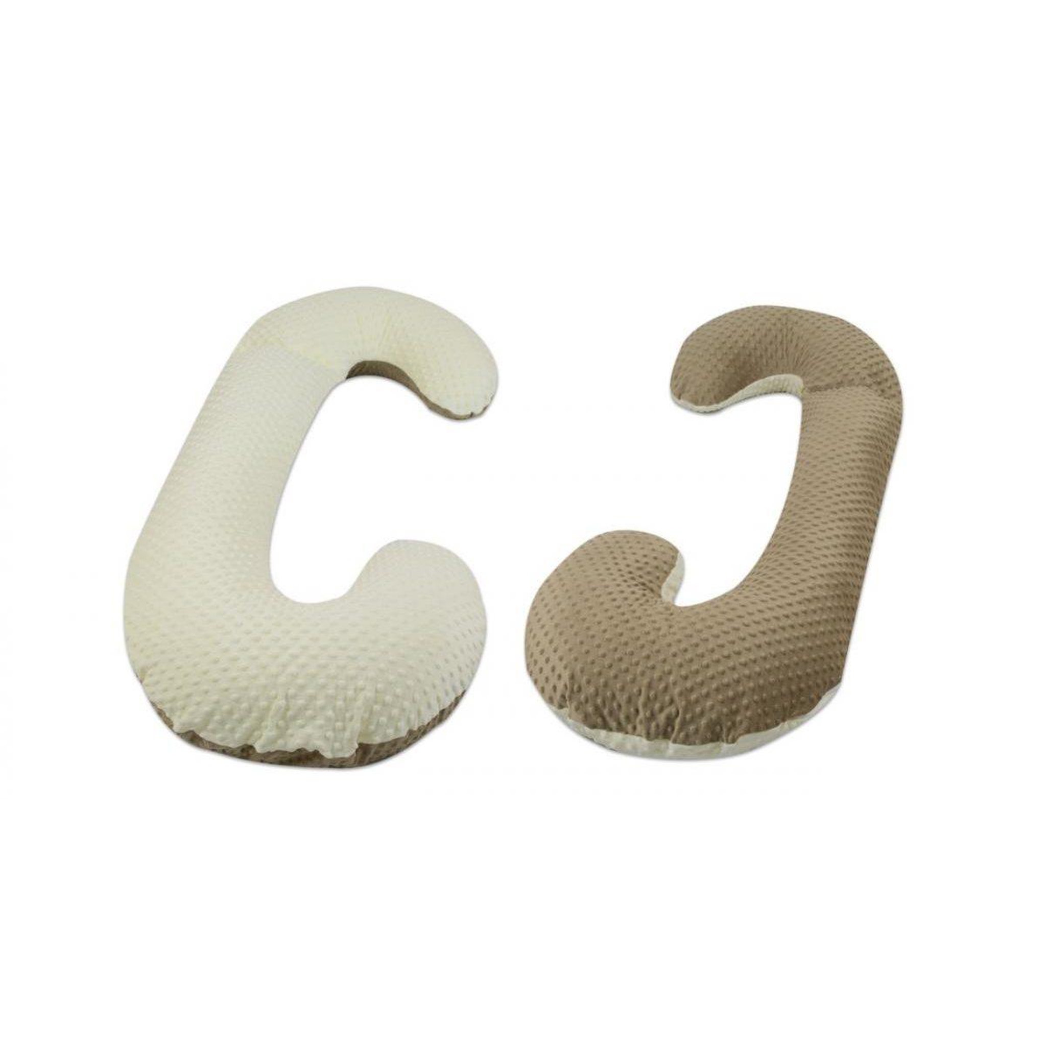 VELINDA Coussin Minky de maternité forme C cappuccino – crème