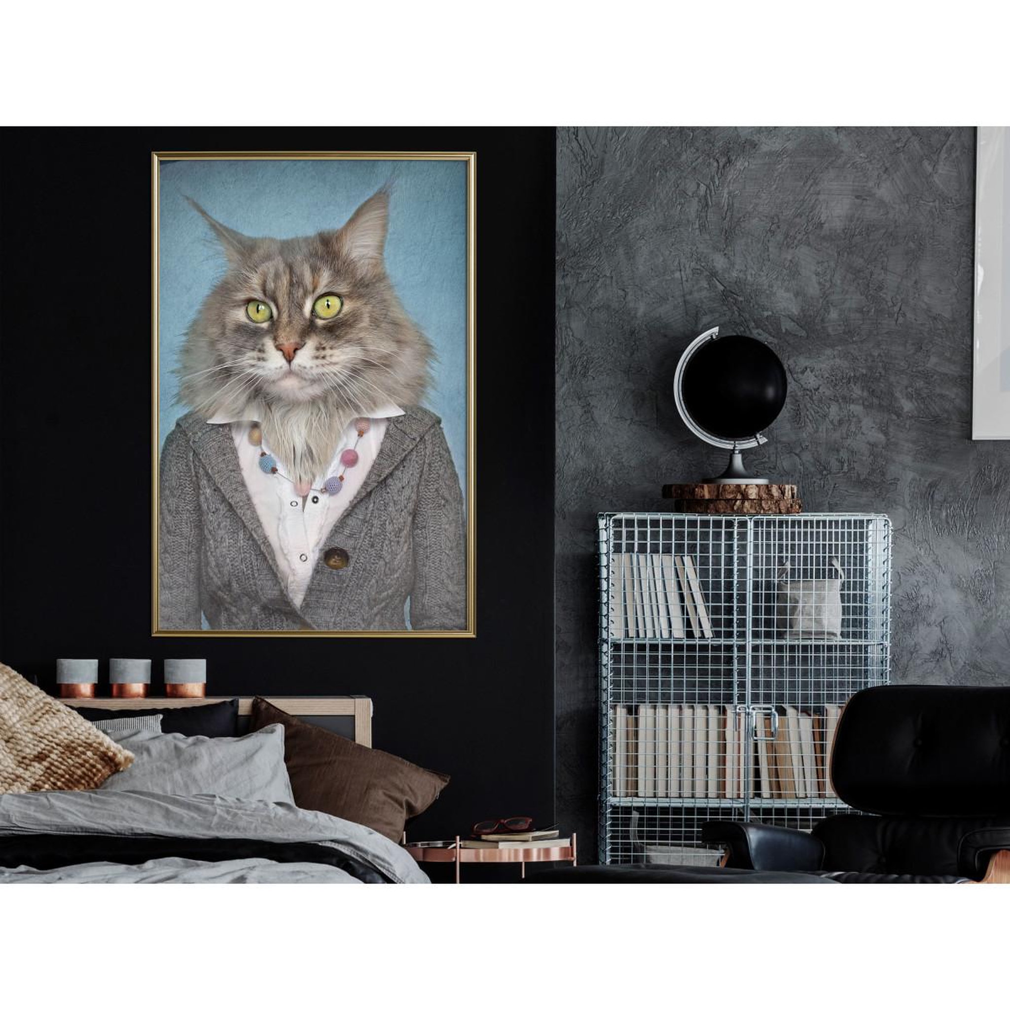 Voir la diapositive 2 : Paris Prix Affiche Murale Encadrée  Animal Alter Ego Cat