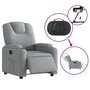Voir la diapositive 6 : VIDAXL Fauteuil inclinable électrique Gris clair Tissu