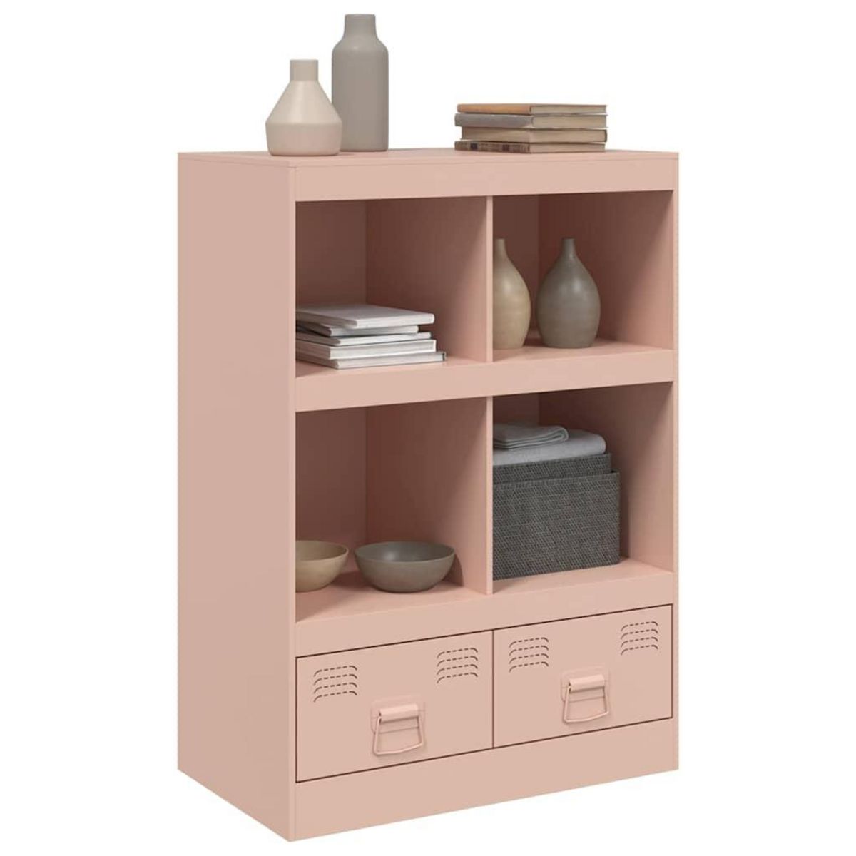 VIDAXL Buffet haut rose 67x39x95 cm acier