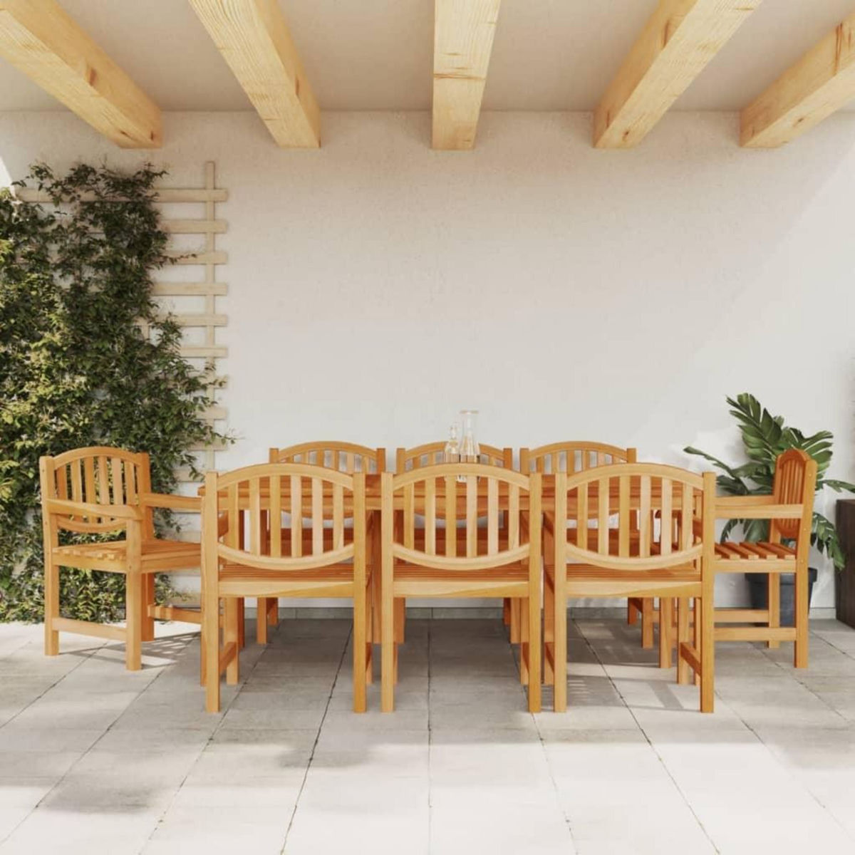 VIDAXL Chaises de jardin lot de 8 58x59x88 cm bois massif de teck
