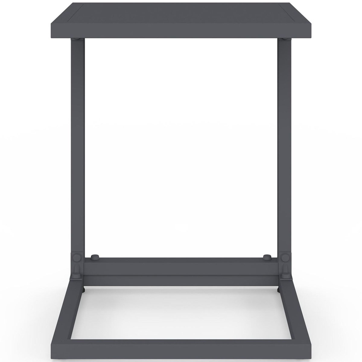 ID MARKET Lot de 2 tables d'appoint de jardin pour transat et bain de soleil PALMA gris anthracite