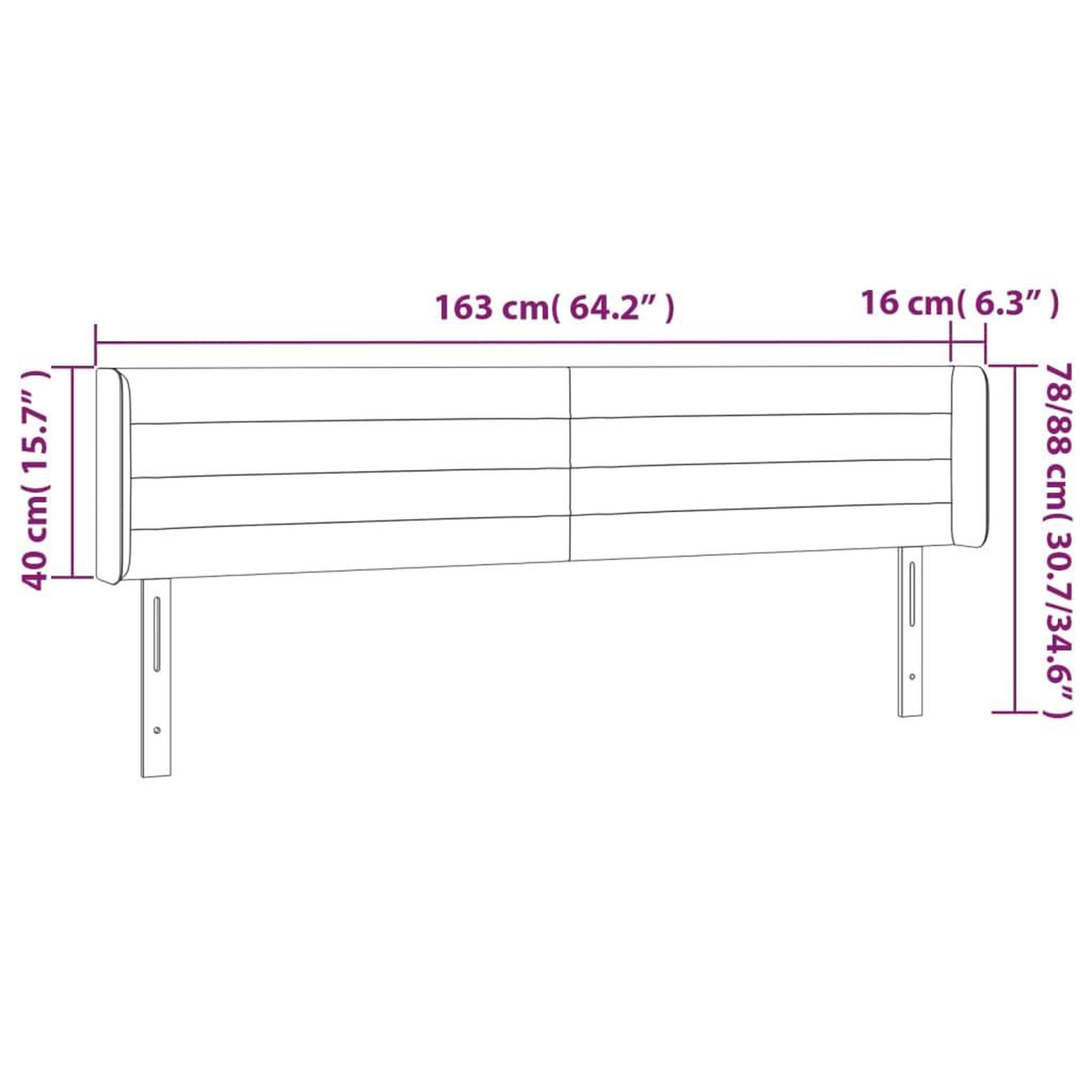 Voir la diapositive 6 : VIDAXL Tete de lit a LED Gris clair 163x16x78/88 cm Velours