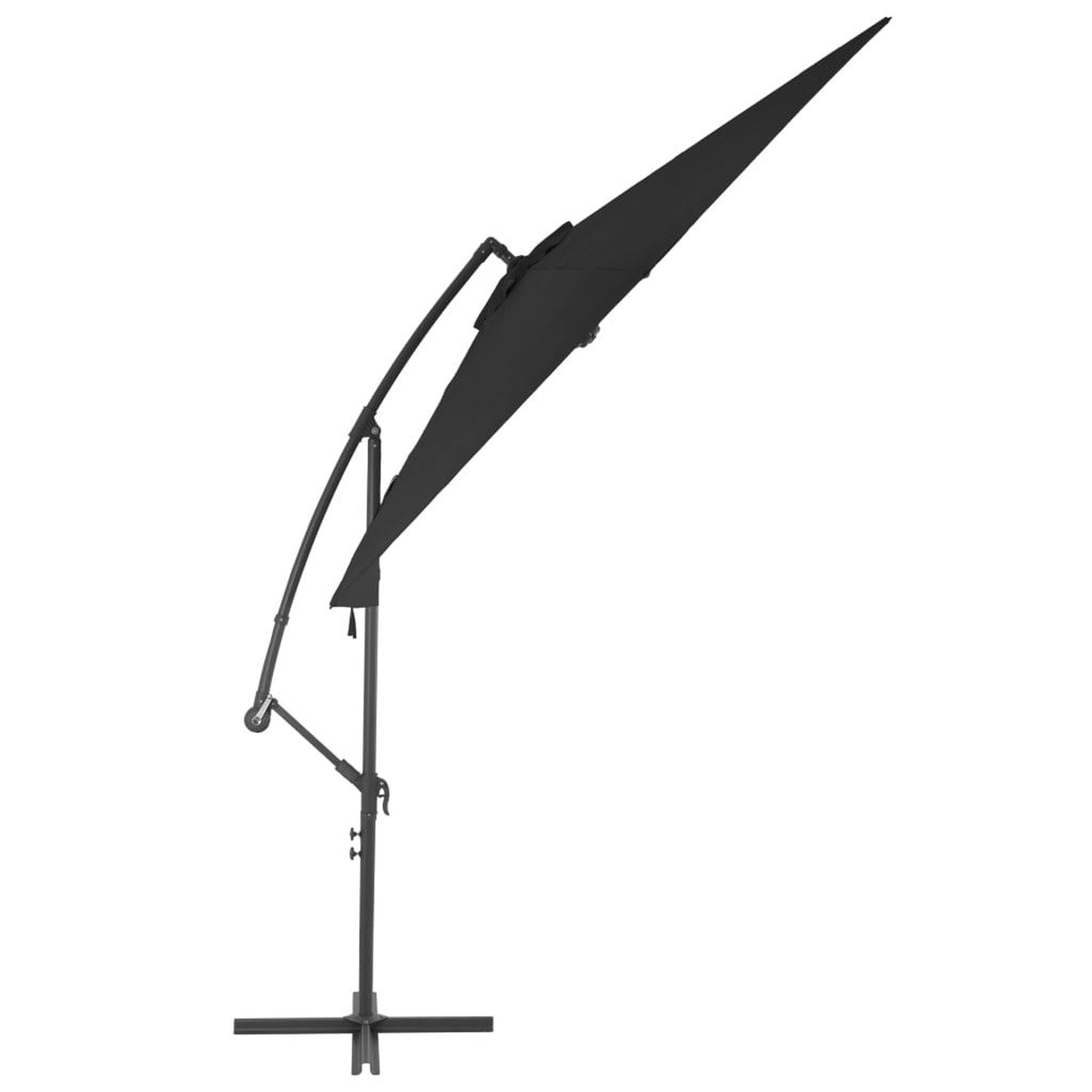 Voir la diapositive 3 : VIDAXL Parasol de jardin en porte-a-faux avec mat en aluminium noir