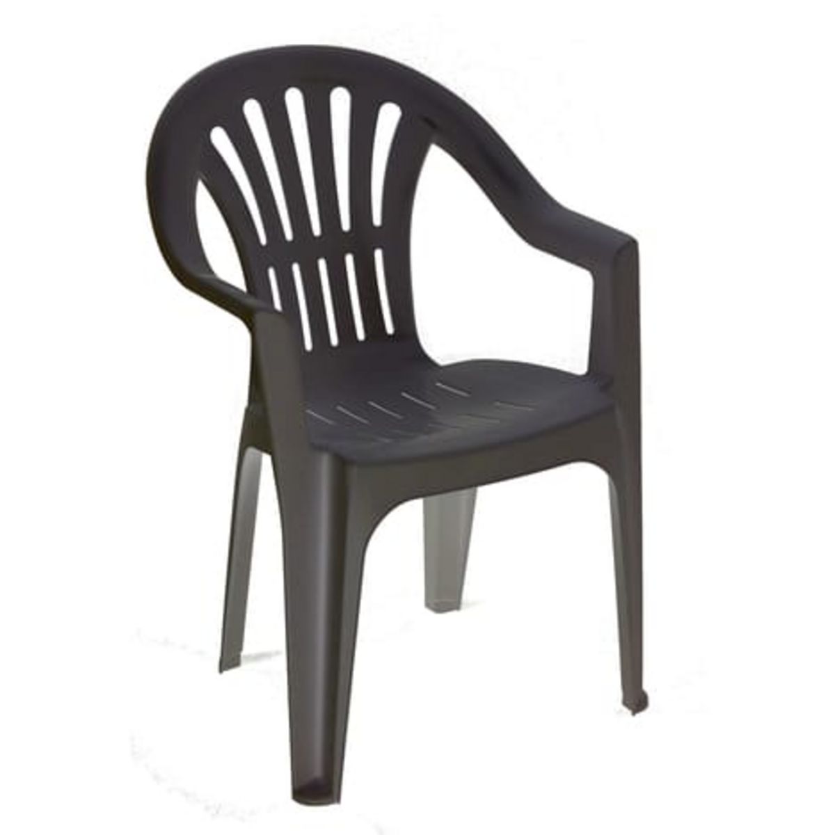 Fauteuil de jardin empilable - Résine - Gris anthracite - ELBA