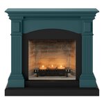 CENTRALE BRICO Cheminée électrique à bougies parfumées - MAGNA Zenflame - Effets flammes et crépitement - Turquoise