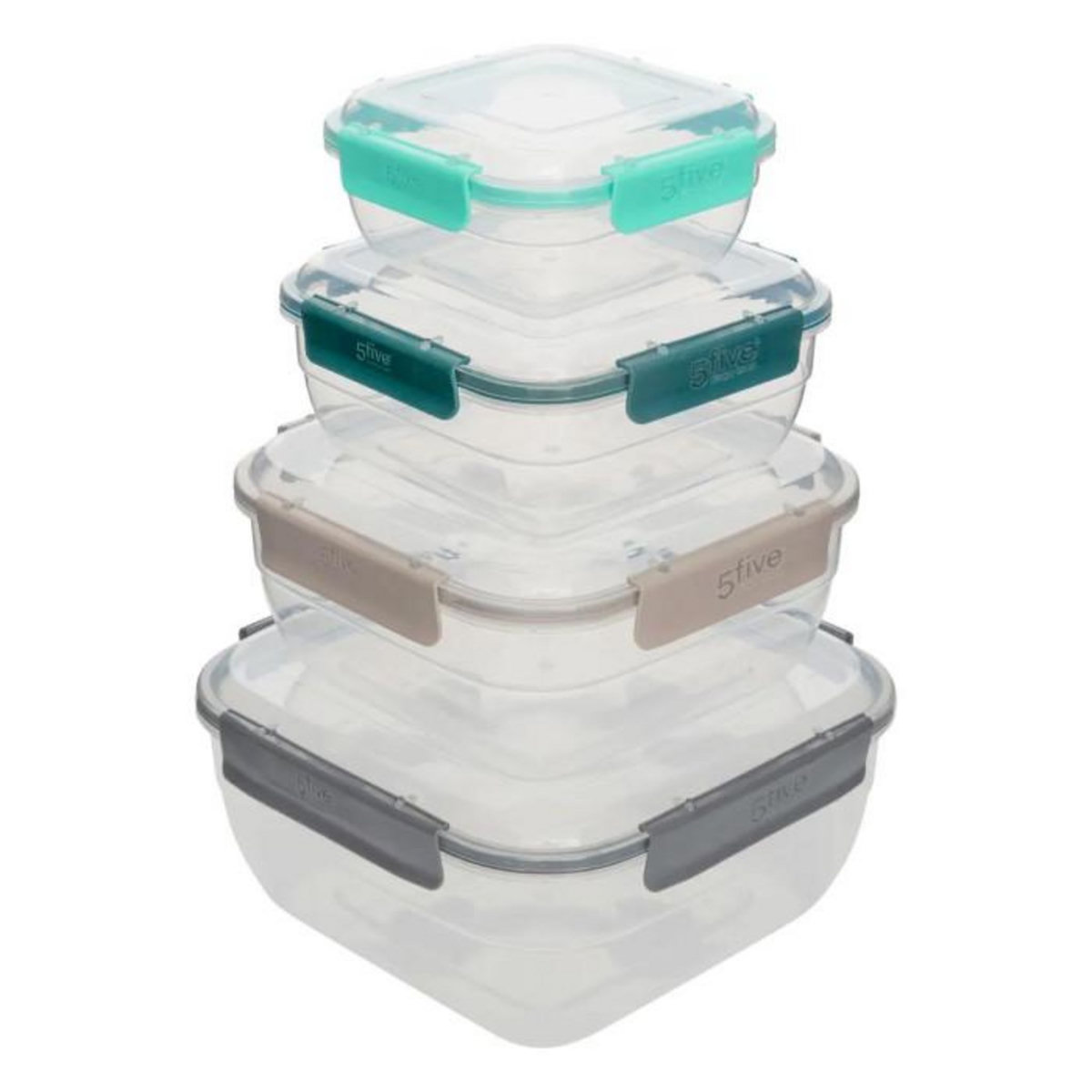 FIVE Lot de 4 Boîtes de Conservation  Klic  20cm Transparent