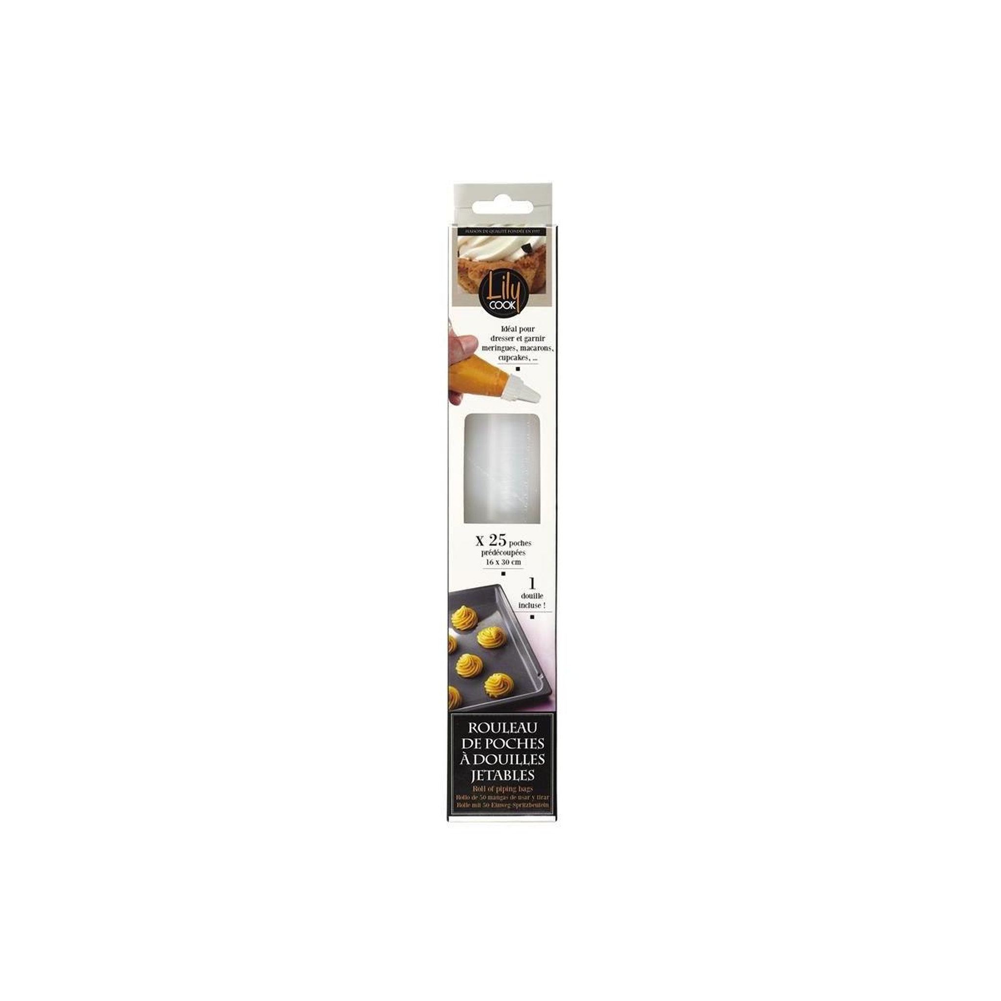 Voir la diapositive 4 : Lily Cook Lot de 25 Poches à Douilles  Jetables  16cm Transparent