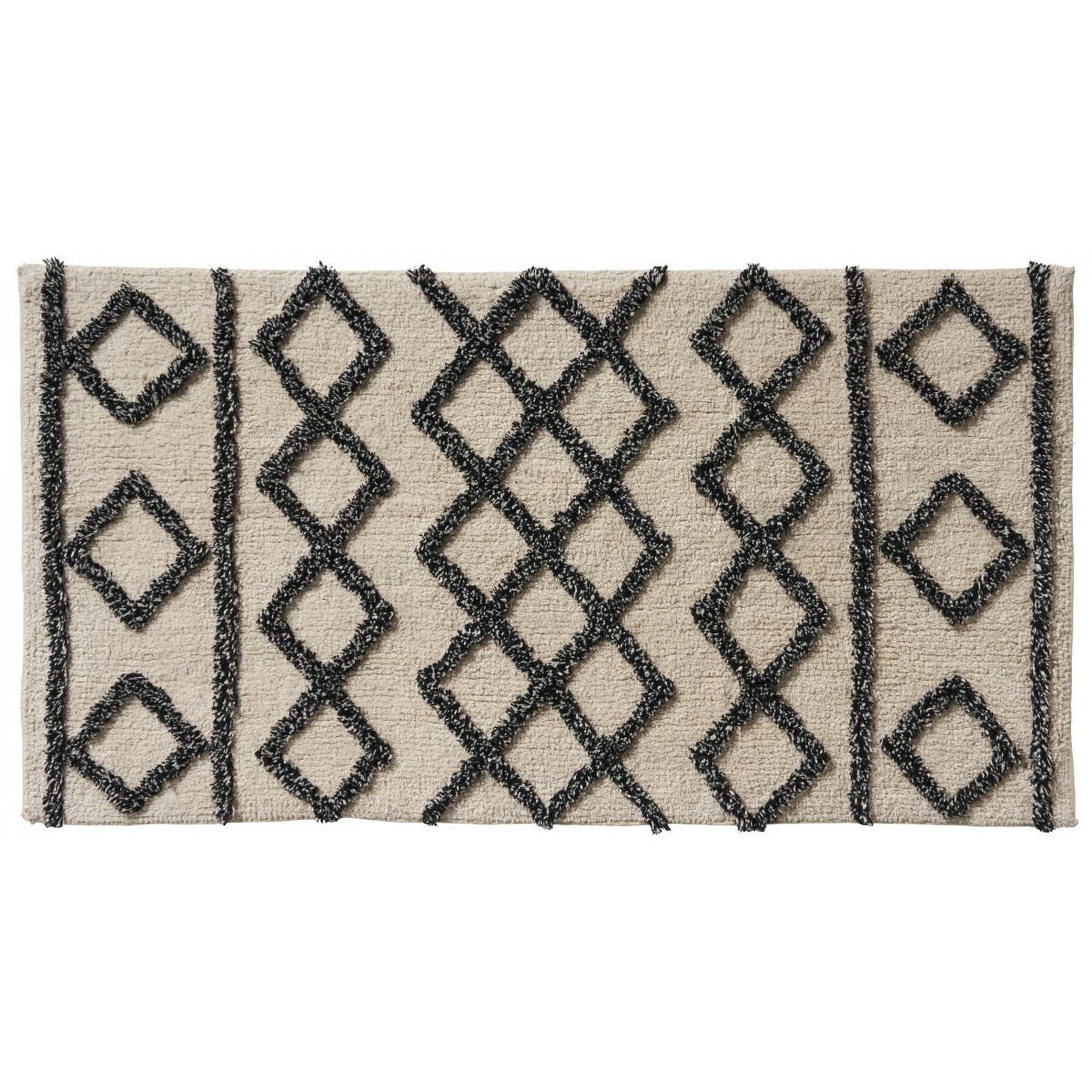 GUY LEVASSEUR Tapis de bain déco géométrique en coton tufté 60x120cm